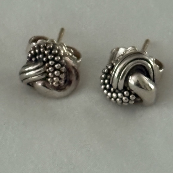 LAGOS Silver Beaded Knot Earrings